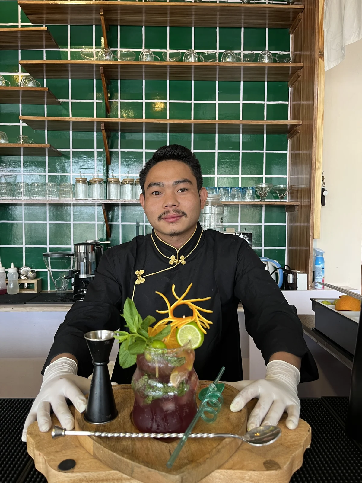K-Station barista preparing a drink